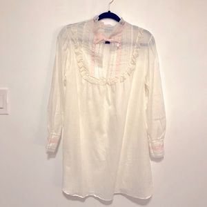 Vintage Night Flowers lingerie ivory cotton nightgown with lace detailing